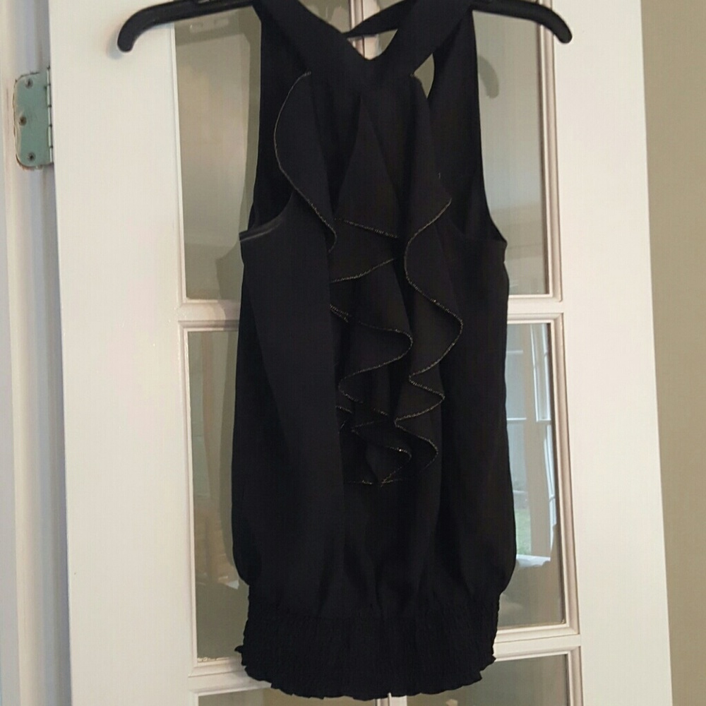 Black Guess ruffle blouse
